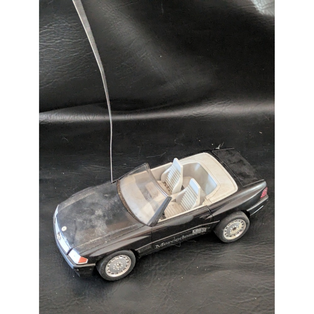 1990 Tyco Mercedes 500SL RC Car Black Convertible R/C Toy Vehicle R129 Untested